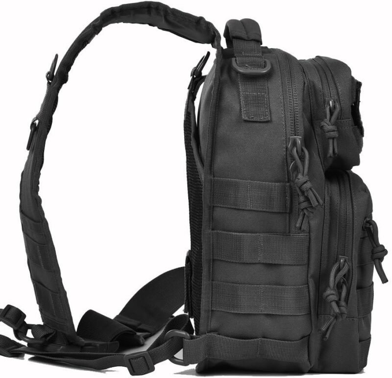 REEBOW GEAR Tactical Sling Backpack Rover Shoulder Sling Pack (Black)