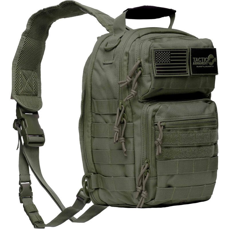 Tacticon BattlePack Lite | Tactical Everyday Waterproof Sling Pack | Combat Veteran Owned Company | EDC Backpack Bag for Men & Athletes | Molle Backpacks for Outdoor Utility | 7L