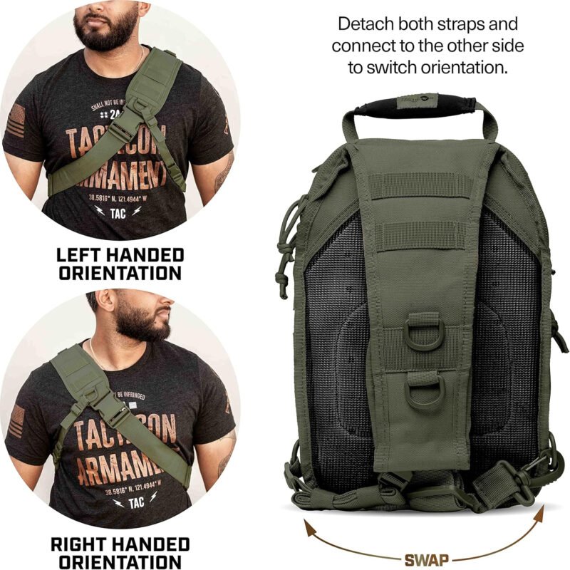 Tacticon BattlePack Lite | Tactical Everyday Waterproof Sling Pack | Combat Veteran Owned Company | EDC Backpack Bag for Men & Athletes | Molle Backpacks for Outdoor Utility | 7L