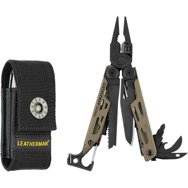 LEATHERMAN, Signal, 19-in-1 Multi-tool for Outdoors, Camping, Hiking, Fishing, Survival, Durable & Lightweight EDC, Made in the USA, Coyote Tan