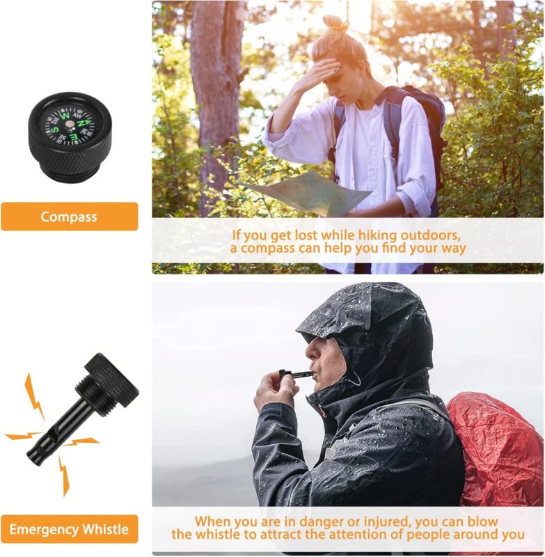 Survival Shovel, (28.3”) Camping Folding Shovel, Military Spade Multitool, Tactical Trench Tool, with Pickaxe, Compass, Whistle, Molle Bag for Digging, Metal-Detecting, Off Roading, Emergency