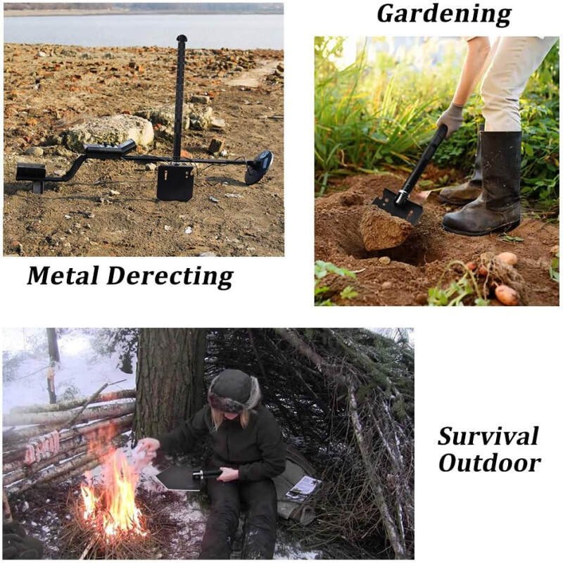 Survival Shovel Multi-Tool, Camping Shovels Axe, Military Spade, Folding Off-Roading Tool Kit, for Camping, Hiking, Metal Detecting, Emergency Outdoor