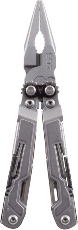 SOG PowerPint Mini Compact Stainless Steel Multi-Tool |18 Lightweight Specialty Tools & SOG Multitool Pliers Pocket Knife, Stone Wash