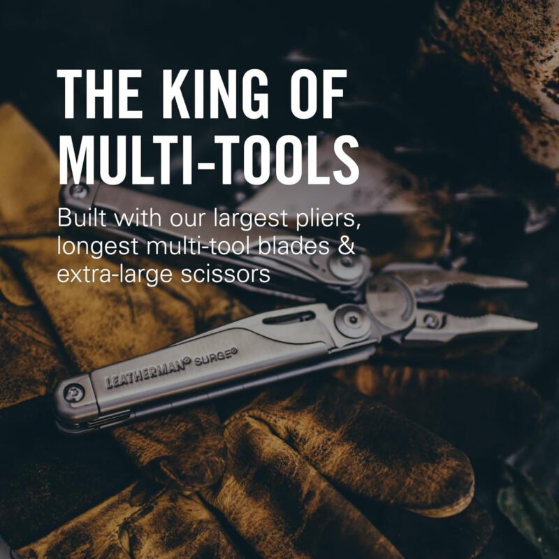 LEATHERMAN, Surge, 21-in-1 Heavy-Duty Multi-tool for Work, Home, Garden, DIY & Auto, Black with MOLLE Sheath
