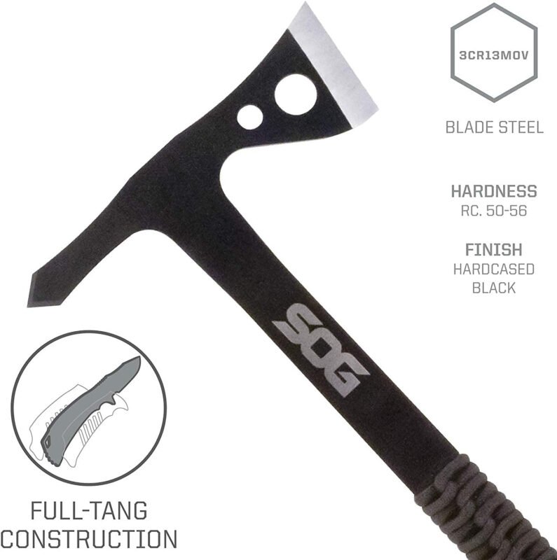 SOG Specialty Knives & Tools Throwing Hawks- 3 Pack One Piece Steel Throwing Knives with Nylon Sheath Carrying Case, 1.75 Inch Blade Field Tool with Paracord Wrapped Handles (TH1001-CP)