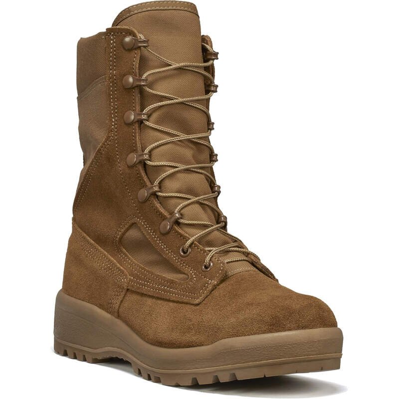 Belleville C390 8 Inch Hot-Weather Combat Boots for Men – Active-Duty Army OCP ACU Coyote Brown Leather with Abrasion-Resistant Nylon and Traction Outsole Berry Compliant