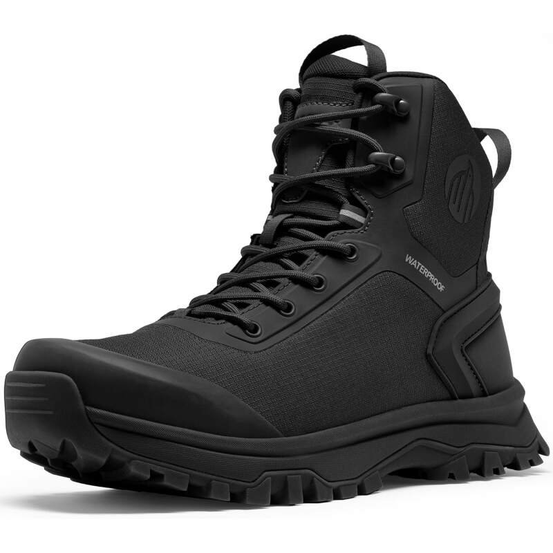 Tactical Boots for Men Lightweight Military Combat Boot Side Zipper Motorcycle Hiking Work Boots Waterproof 8 Inches