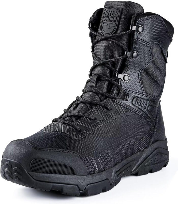 FREE SOLDIER Men’s Military Tactical Boots Waterproof Hiking Work Boots Durable Combat Boots