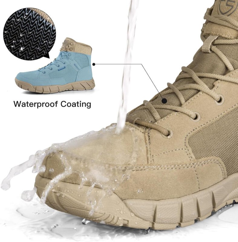 FREE SOLDIER Hiking Work Boots Men’s Tactical Boots 6 Inches Waterproof Military Boots Outdoors Desert Boots