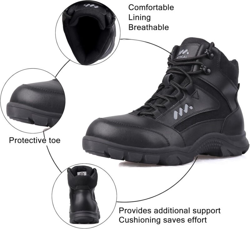 Lightweight Military Tactical Combat Army Boots for Men Anti-Slip Durable Breathable Police Security Duty Work 6 Inch Boots