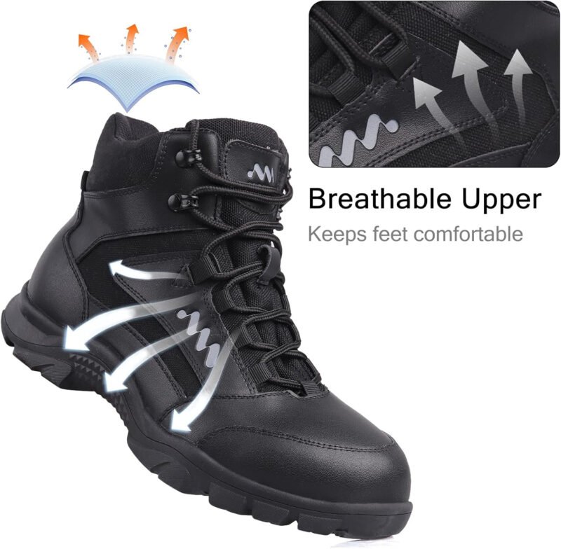 Lightweight Military Tactical Combat Army Boots for Men Anti-Slip Durable Breathable Police Security Duty Work 6 Inch Boots