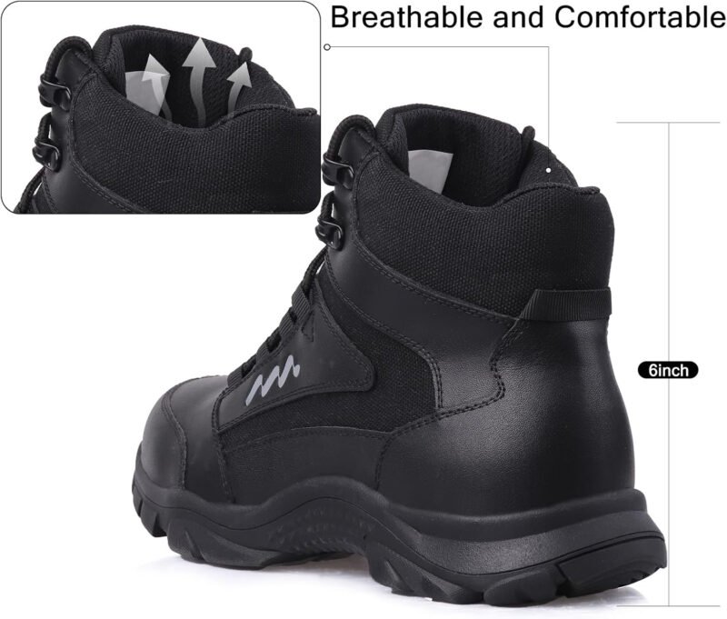 Lightweight Military Tactical Combat Army Boots for Men Anti-Slip Durable Breathable Police Security Duty Work 6 Inch Boots