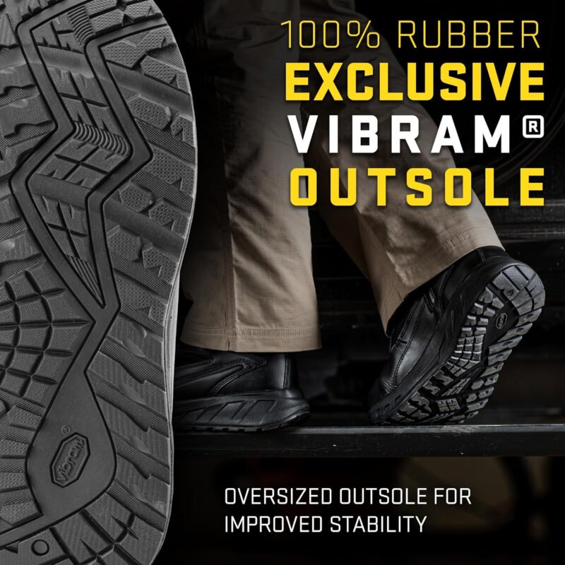 TACTICAL RESEARCH TR MAXX 6Z 6″ Ultra-Cushioned Maximalist Black Tactical Boots for Men with Zipper – Designed for Police, EMS, and Security with Slip-Resistant Vibram Outsole
