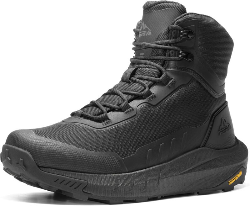 NORTIV 8 Men’s Tactical Hiking Boot Lightweight Cushion Sole Boots for Work All Day Side Zipper Motorcycle Combat Military Boot Arch Support 8 Inches Terrascope