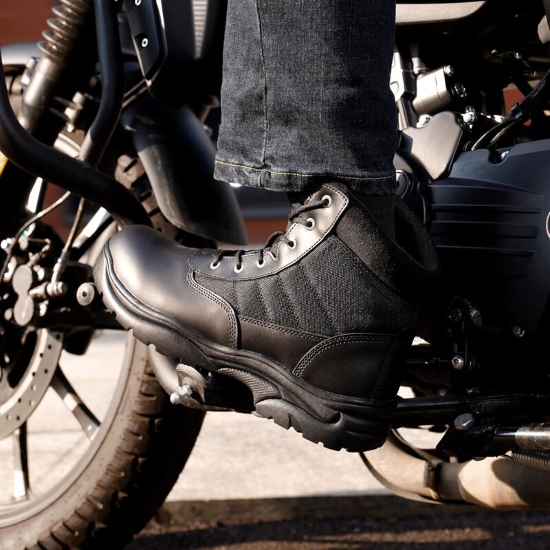 NORTIV 8 Men’s Waterproof Tactical Work Boots Leather Outdoor Hiking Military 6 Inches Motorcycle Combat Boots Contractor