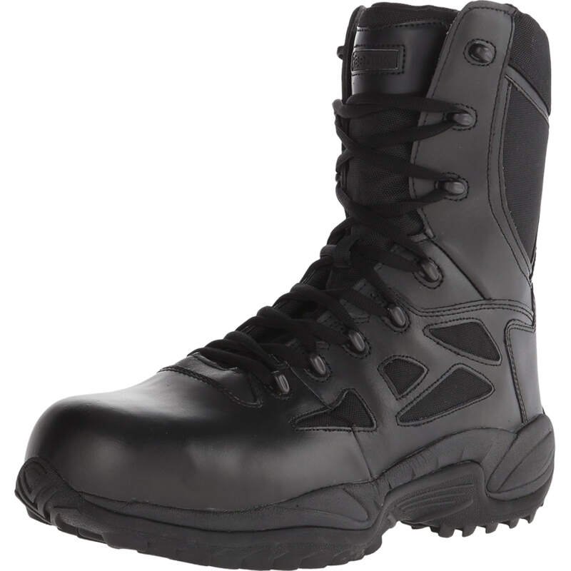Reebok Work Men’s RB8877 Rapid Response RB Soft Toe 8″ StealthTactical Waterproof Boot with Side Zipper Black Military & Tactical