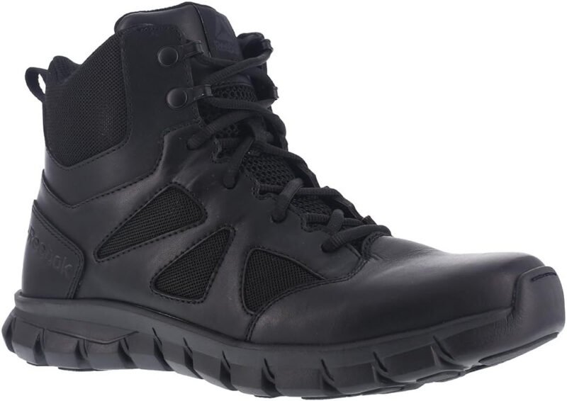 Reebok Men’s Rb8605 Sublite Cushion Tactical 6″ Soft Toe Boot with Side Zipper Black Military