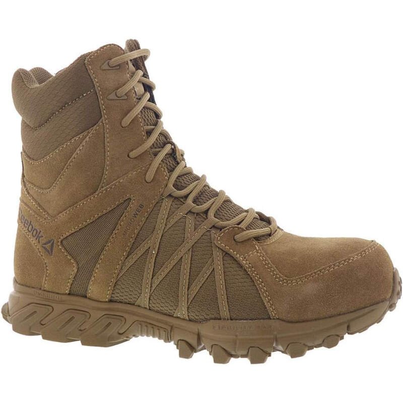 Reebok Men’s Trailgrip Safety Toe 8″ Tactical Boot with Side Zipper Military