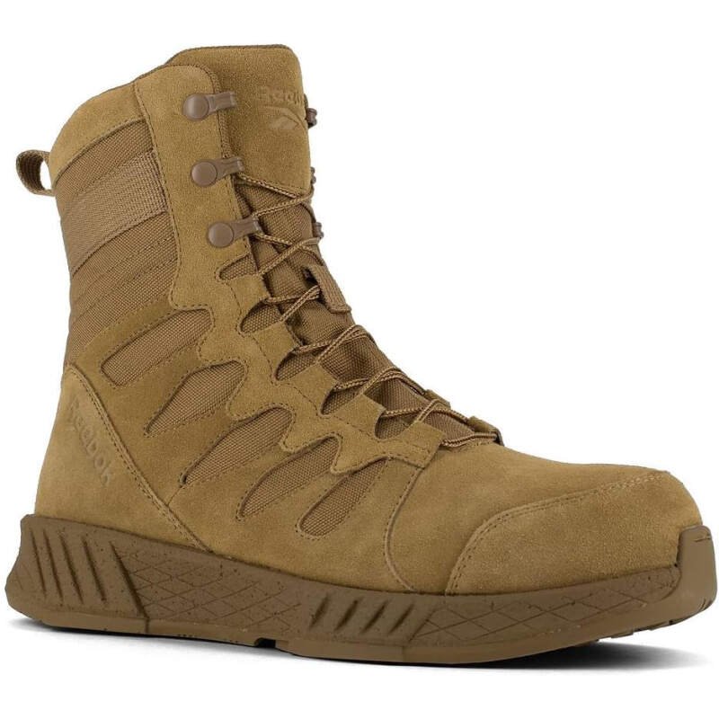 Reebok Men’s Rb4360 Floatride Energy Safety Toe 8″ Tactical Boot with Side Zipper Coyote Military
