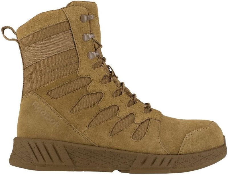 Reebok Men’s Rb4360 Floatride Energy Safety Toe 8″ Tactical Boot with Side Zipper Coyote Military