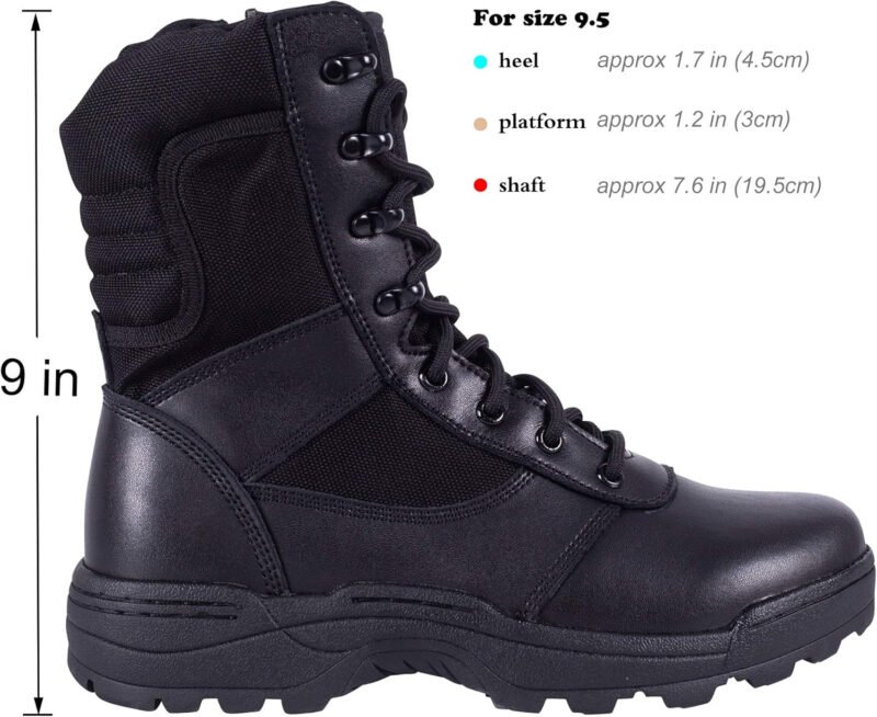 Men’s Military Tactical Work Boots Side Zipper Jungle Army Combat Boots