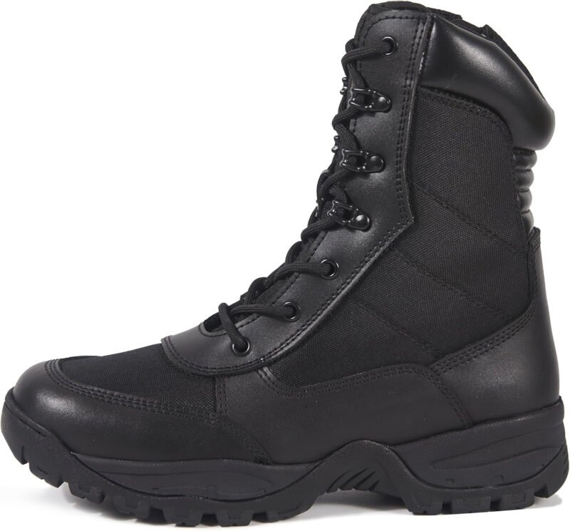 Men’s 8 Inches Military Tactical Work Boots Side Zipper Lightweight Army Combat Boots Durable Outdoor Work Boots Desert Boots