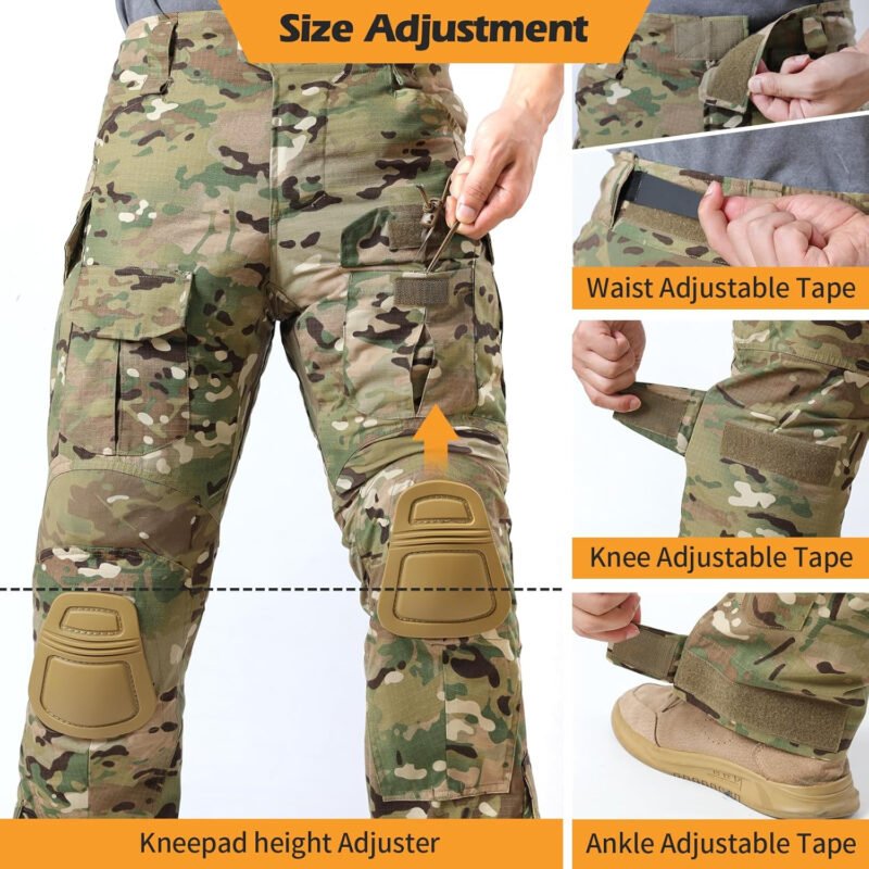Men’s Combat Pants with Knee Pads Tactical Outdoor Military Camouflage Paintball
