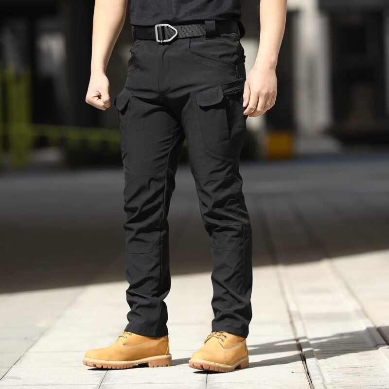 AUTIWITUA Men’s Tactical Pants Water Resistant Flex Ripstop Cargo Pants Lightweight Hiking Pants with Multi Pockets(No Belt)