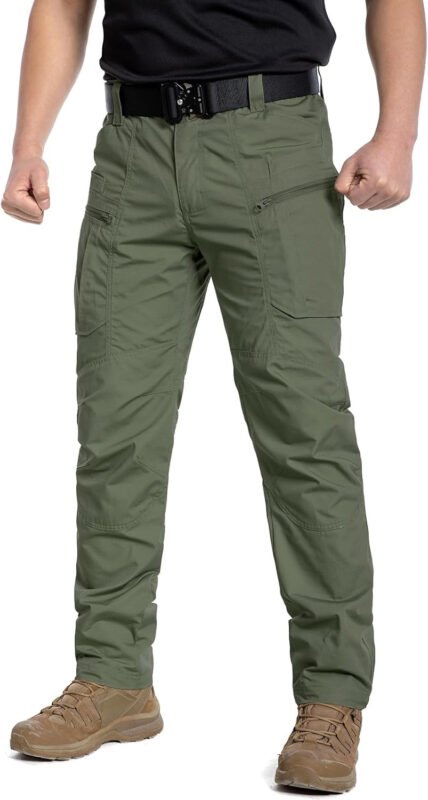 CARWORNIC Men’s Lightweight Tactical Pants Ripstop Military Cargo Pants Water Resistant Outdoor Hiking Work Pants
