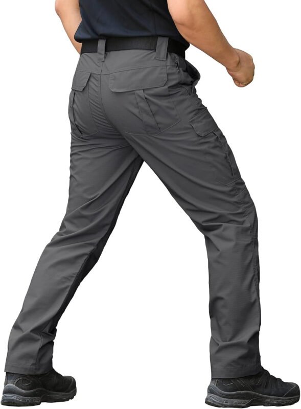 CARWORNIC Men’s Ripstop Tactical Pants Water-Resistant Military Cargo Pants Lightweight EDC Pockets Outdoor Hiking Work Pants