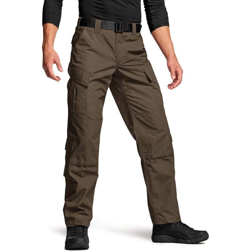 CQR Men’s Tactical Combat Cargo Pants, Water Resistant Ripstop, Military Outdoor Hiking Work Apparel