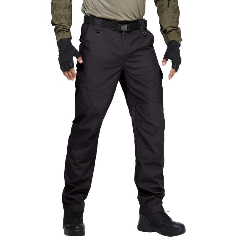FIRST WAY Men’s Ripstop Tactical Pants, Water Resistant Cargo Pants, Outdoor Lightweight EDC Hiking Work Pants