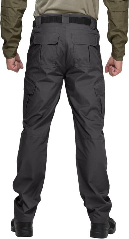 FIRST WAY Men’s Ripstop Tactical Pants, Water Resistant Cargo Pants, Outdoor Lightweight EDC Hiking Work Pants