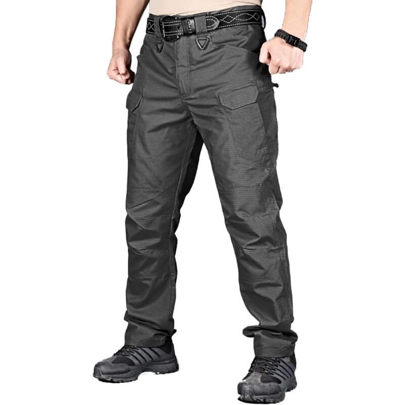 HYCOPROT Men’s Hiking Pants Ripstop Water Repellent Lightweight Casual Cargo Pants Quick Dry Army 10 Pockets Work Trousers