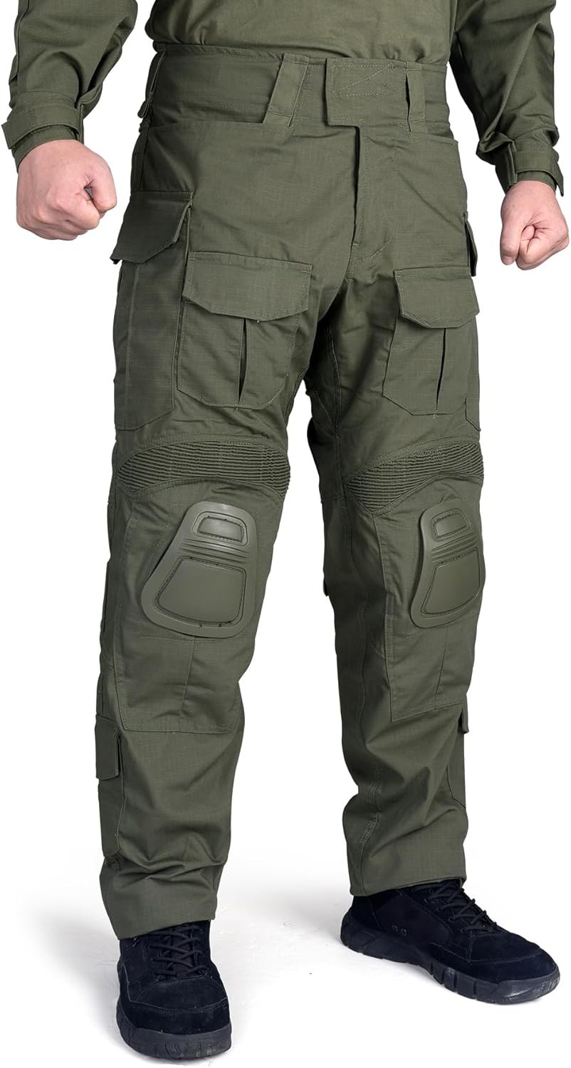 IDOGEAR SPORTS G3 Combat Pants for Men Tactical Military Pants with Knee Pads Multi Camo Trousers