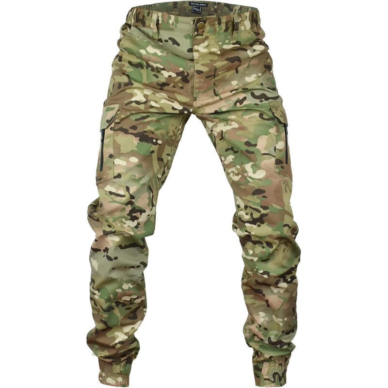 Men’s Tactical Cargo Pants, Camouflage Outdoor Working Clothing with Pockets