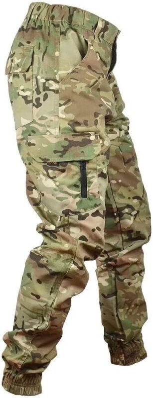 Men’s Tactical Cargo Pants, Camouflage Outdoor Working Clothing with Pockets