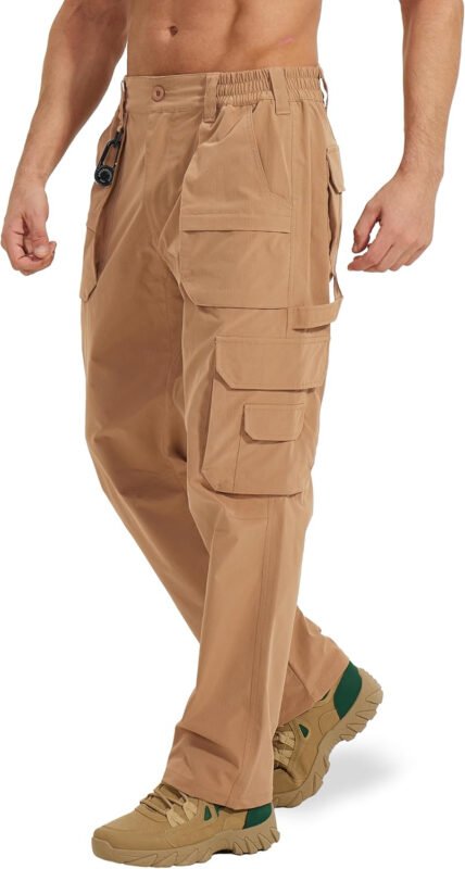 MOURCE Tactical Pants for Men Ripstop – Water Resistant Mens Work Pants Lightweight Quick Dry with 9 Pockets