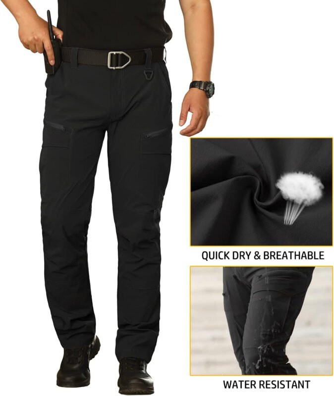 NAVEKULL Men’s Lightweight Tactical Hiking Pants Quick Dry Stretch Multi-Pockets Outdoor Work Cargo Pants