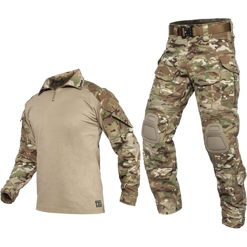 G3 Combat Suit Military Apparel Set Tactical Camouflage Clothing Hunting Uniform Paintball Gear with Knee Pads for Men