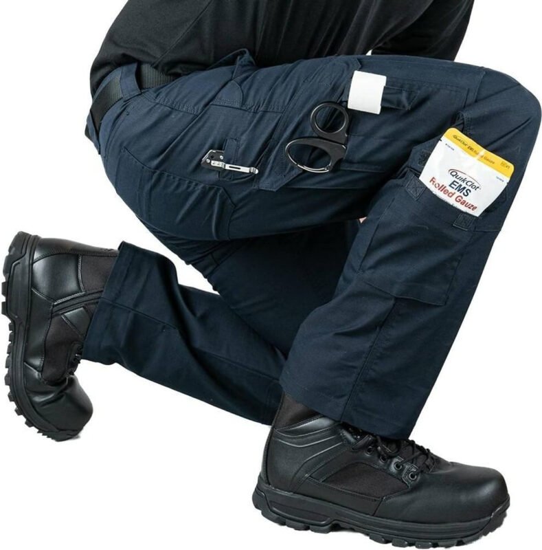 LAPG Men’s Stretch EMS Pants, Tactical EMT Uniform Cargo Pants, Multi-Pockets, Work Utility Pants for Men