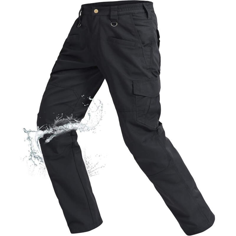 Rapoo Ripstop Water Resistant Cargo Tactical Pants for Men EDC Hiking Work Military Army Pants with 9 Pockets
