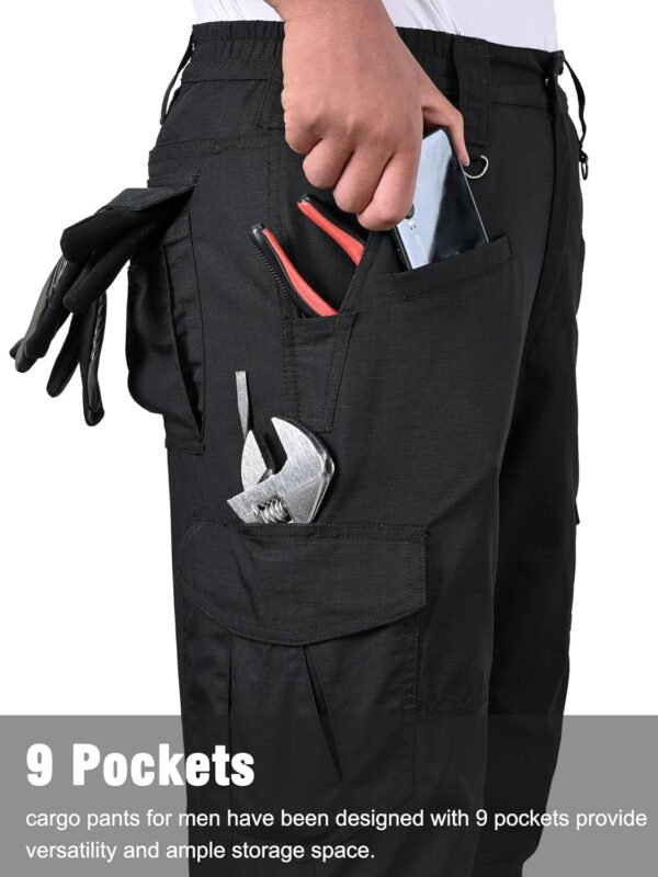 Rapoo Ripstop Water Resistant Cargo Tactical Pants for Men EDC Hiking Work Military Army Pants with 9 Pockets