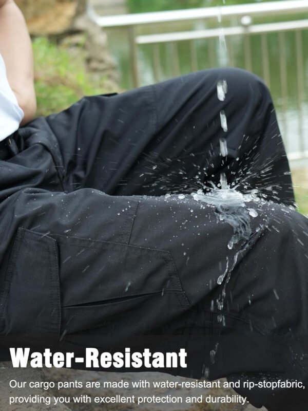 Rapoo Ripstop Water Resistant Cargo Tactical Pants for Men EDC Hiking Work Military Army Pants with 9 Pockets