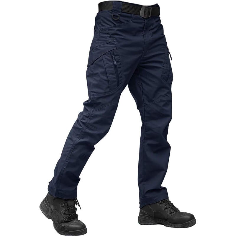 TACVASEN Men’s Tactical Pants 9 Pockets Cargo Hiking Pants Lightweight Work Pants for Men Construction Water Resistant