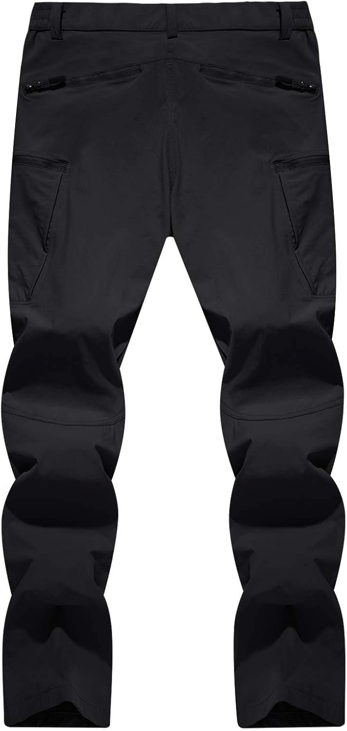 TACVASEN Men’s Lightweight Hiking Tactical Pants Waterproof Quick Dry Cargo Work Rain Outdoor Pants 8 Pockets