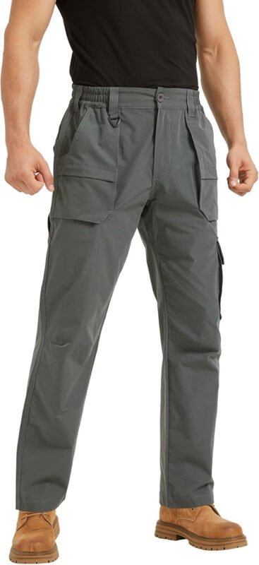 Men’s Ripstop Water Resistant Breathable Cargo Tactical Pants Hiking Combat Military Pants with 9 Pockets for Outdoor