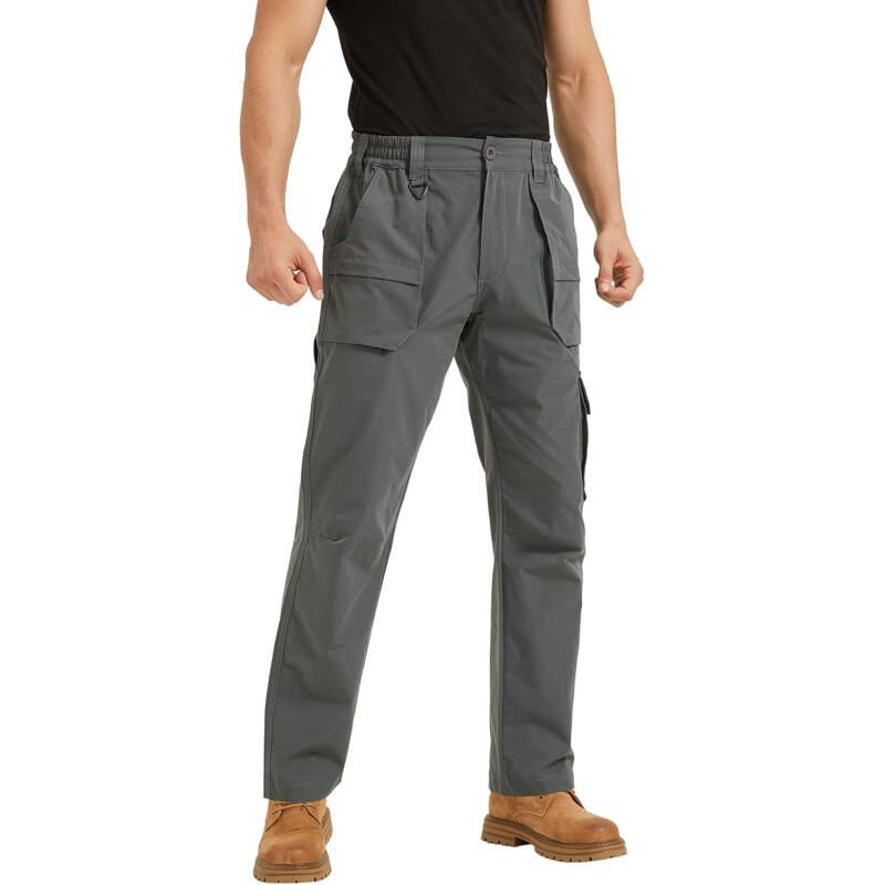 Men’s Ripstop Water Resistant Breathable Cargo Tactical Pants Hiking Combat Military Pants with 9 Pockets for Outdoor