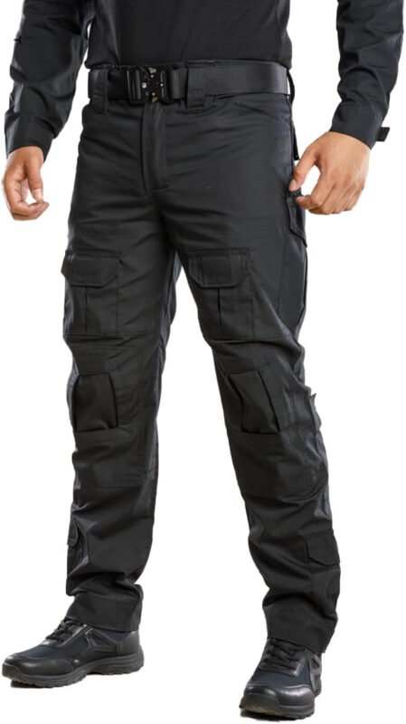 TRGPSG Men’s Hiking Pants, Ripstop Camo Cargo Pants, Multi-Pocket Casual Work Pants