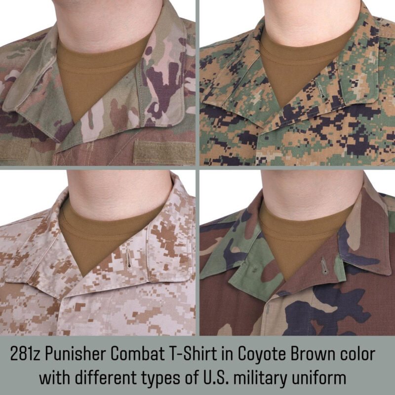 281Z Mens Military Stretch Cotton Long Sleeve T-Shirt – Tactical Hiking Outdoor Undershirt – Punisher Combat Line